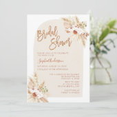 Arch Boho Terracotta Pampas Grass Vrijgezellenfees Kaart (Staand voorkant)