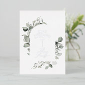 Arch botanical elegant modern kerstscript folie feestdagenkaart (Staand Voorkant)
