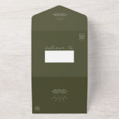 Arch Botanical Green Wedding QR RSVP All In One Uitnodiging (Buitenkant)