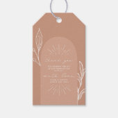 Arch Botanical Terracotta Weddenschap Bedankt Cadeaulabel (Voorkant)