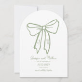 Arch Bow Sage Green Save the Date Uitnodiging (Voorkant)