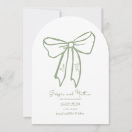 Arch Bow Sage Green Save the Date Uitnodiging