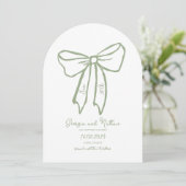 Arch Bow Sage Green Save the Date Uitnodiging (Staand voorkant)
