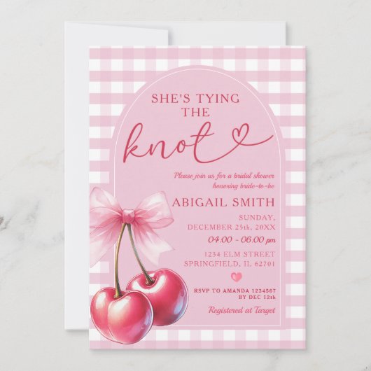 Arch Bow Ze bindt het bekende Cherry Vrijgezellenf Kaart (Voorkant)