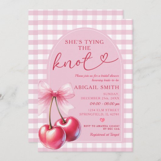 Arch Bow Ze bindt het bekende Cherry Vrijgezellenf Kaart (Voorkant / Achterkant)