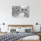 Arch Bridge over Frozen River in Winter Canvas Afdruk (Insitu (Slaapkamer))
