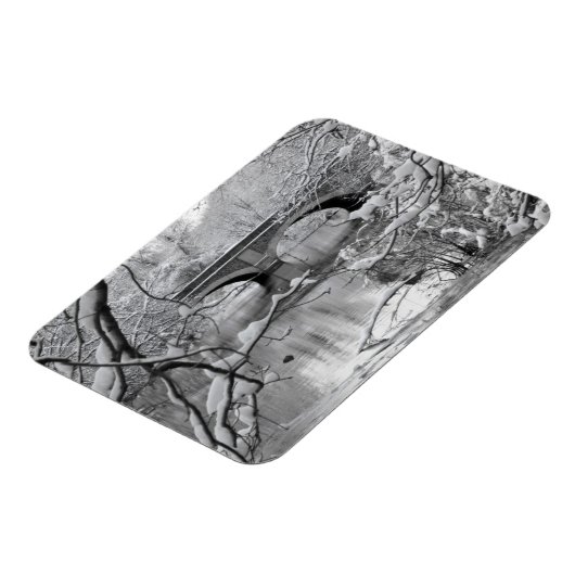 Arch Bridge over Frozen River in Winter Magneet (Linkerzijde)