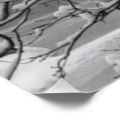 Arch Bridge over Frozen River in Winter Perfect Poster (Hoek)