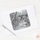 Arch Bridge over Frozen River in Winter Vierkante Sticker (Envelop)