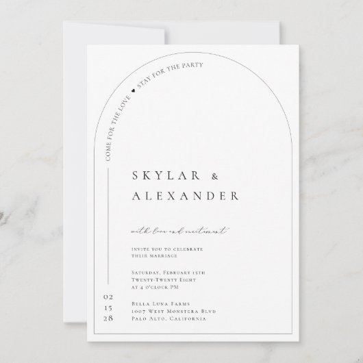 Arch Bruiloft Uitnodiging Aankondiging Kaart (Voorkant)