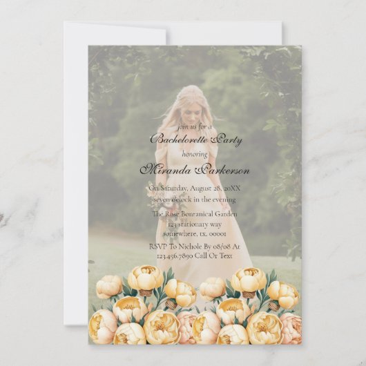 Arch Butter-Yellow Foto Bachelorette Party Kaart (Voorkant)