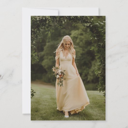 Arch Butter-Yellow Foto Bachelorette Party Kaart (Achterkant)