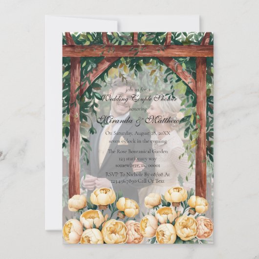 Arch Butter-Yellow Foto Trouwkoppels Douche Kaart (Voorkant)