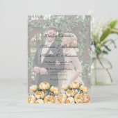 Arch Butter-Yellow Rose Foto Huwelijksfeest Kaart (Staand voorkant)