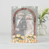 Arch Butter-Yellow Rose Photo Engagement Party Kaart (Staand voorkant)