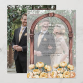 Arch Butter-Yellow Rose Photo Engagement Party Kaart (Voorkant / Achterkant)