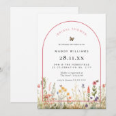 Arch Butterfly Wildflower Vrijgezellenfeest Kaart (Voorkant / Achterkant)