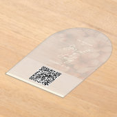 Arch Cherry Blossom Huwelijksuitnodiging QR Code Acryl Uitnodigingen (Laagn)