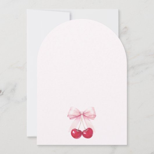 Arch Cherry op uitnodiging voor Baby shower (Achterkant)