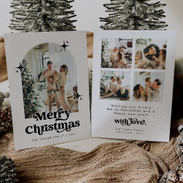 Arch Christmas Kaart, Retro Modern Holiday Kaart