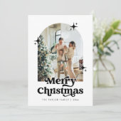 Arch Christmas Kaart, Retro Modern Holiday Kaart (Staand voorkant)