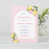 Arch citroenen roze en wit Vrijgezellenfeest Kaart (Staand voorkant)