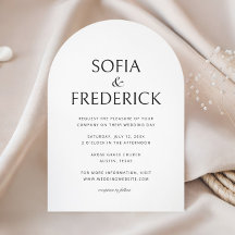 Arch Classic Photo Script Black and White Wedding