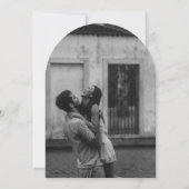 Arch Classy Elegant Eenvoudige Minimal Black Weddi Kaart (Achterkant)