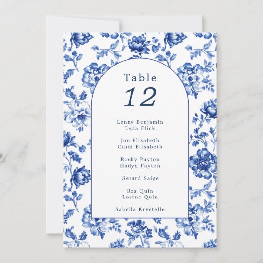 Arch Delfts Blauw Tafel Zittabel Grafiek Kaart (Voorkant)