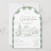 Arch Desert Chic Afstuderen Western Cowgirl Kaart (Voorkant)