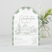 Arch Desert Chic Afstuderen Western Cowgirl Kaart (Staand voorkant)