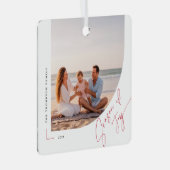 Arch Double Sided Family Beach Photo Christmas Metalen Ornament (Voorkant Rechts)