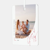 Arch Double Sided Family Beach Photo Christmas Metalen Ornament (Voorkant links)