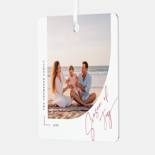 Arch Double Sided Family Beach Photo Christmas Metalen Ornament (Voorkant links)