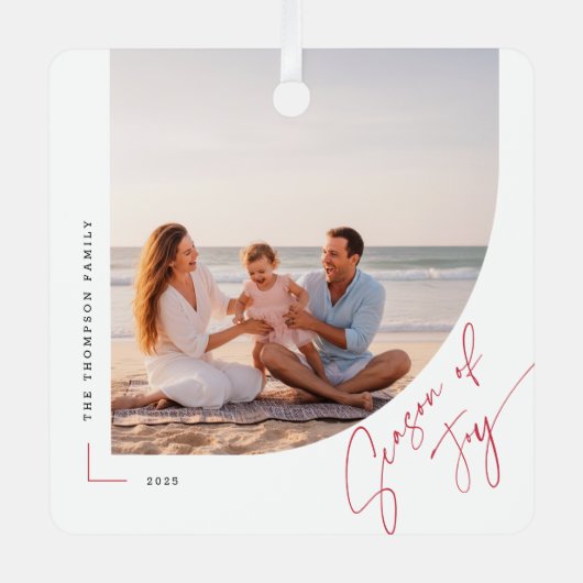 Arch Double Sided Family Beach Photo Christmas Metalen Ornament (Voorkant)