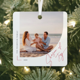 Arch Double Sided Family Beach Photo Christmas Metalen Ornament
