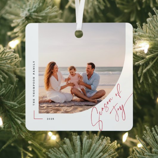 Arch Double Sided Family Beach Photo Christmas Metalen Ornament (Insitu)