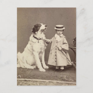 Arch Duchess Marie-Valerie, dochter Sisi met hond Briefkaart