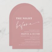 Arch Dusty Pink de avond voor het repetitiediner Kaart (Voorkant / Achterkant)