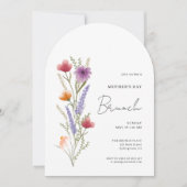 Arch Eenvoudige Bloemen Moederdag Brunch Kaart (Voorkant)
