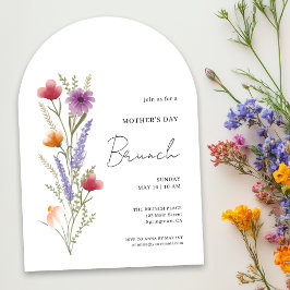 Arch Eenvoudige Bloemen Moederdag Brunch Kaart