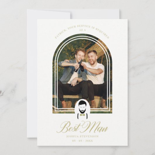 Arch Effect Best Man Funny Weduwen Eenvoudig Voors (Voorkant)