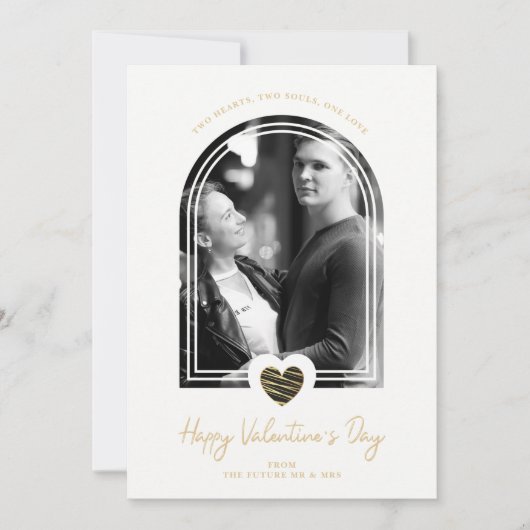 Arch Effect Black Heart Happy Valentine's Day Save The Date (Voorkant)