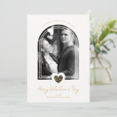Arch Effect Black Heart Happy Valentine's Day Save The Date (Staand voorkant)