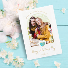 Arch Effect Blue Heart Friends Happy Galentine Kaart