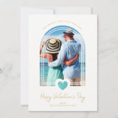 Arch Effect Blue Heart Happy Valentine's Day Save The Date (Voorkant)