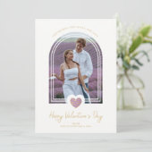 Arch Effect Paars Heart Happy Valentijndag Save The Date (Staand voorkant)