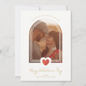 Arch Effect Red Heart Happy Valentine's Day Photo Save The Date (Voorkant)
