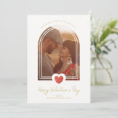 Arch Effect Red Heart Happy Valentine's Day Photo Save The Date (Staand voorkant)