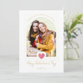 Arch Effect Roze Hartsvrienden Happy Galentine Kaart (Staand voorkant)